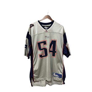 Reebok New England Patriots Tedy Bruschi Jersey 54 Mens XL Silver Alternate